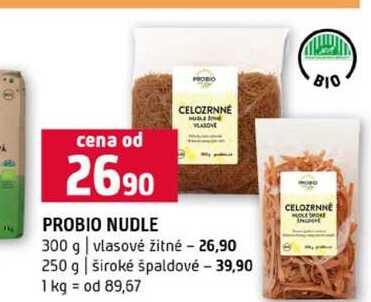 PROBIO NUDLE 300 g vlasové žitné 250 g široké špaldové 