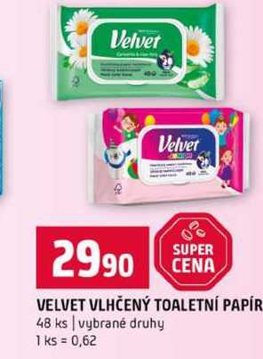 VELVET VLHČENÝ TOALETNÍ PAPÍR 48 ks vybrané druhy 