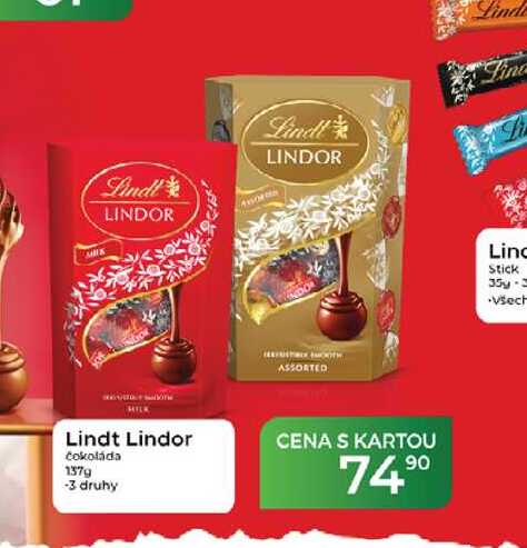 Lindt Lindor čokoláda 137g 