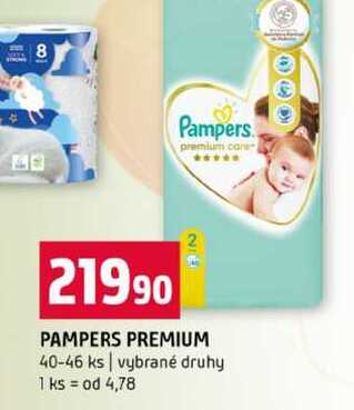 PAMPERS PREMIUM 40-46 ks vybrané druhy 