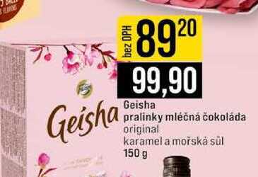 Geisha pralinky mléčná čokoláda original karamel a mořská sůl 150 g 