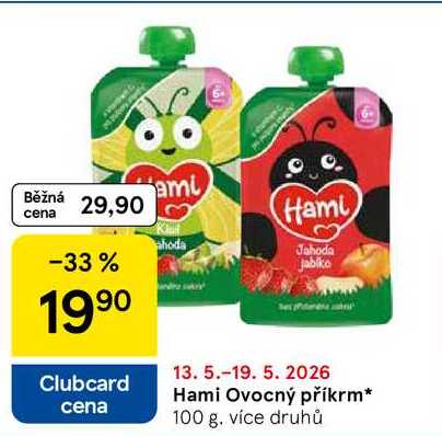 Hami Ovocný příkrm, 100 g. více druhů 