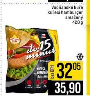 Vodňanské kuře kuřecí hamburger smažený 420 g