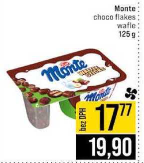 Monte choco flakes Mond wafle 125 g