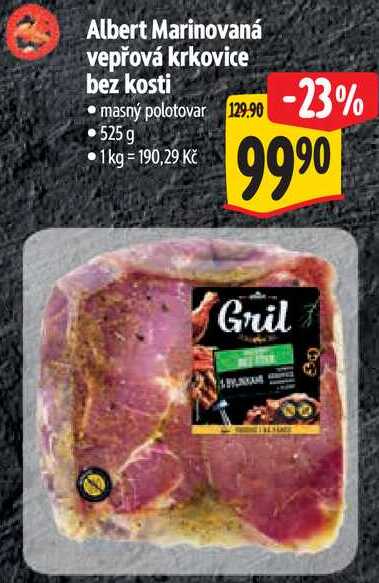 Albert Marinovaná vepřová krkovice bez kosti, 525 g