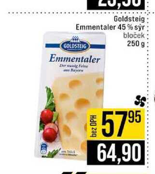 Goldsteig Emmentaler 45 % sýr bloček 250 g