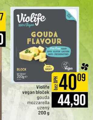 Violife vegan bloček gouda mozzarella uzený 200 g 
