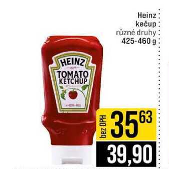Heinz kečup různé druhy 425-460 g