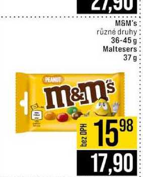 M&M's různé druhy 36-45g Maltesers 37g