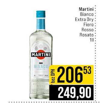 Martini Bianco Extra Dry Fiero Rosso Rosato 1l