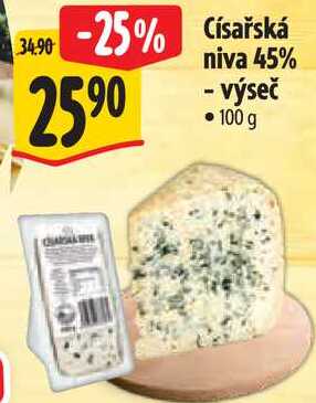 Císařská niva 45% - výseč, 100 g 