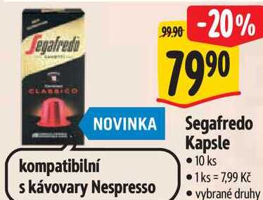 Segafredo Kapsle, 10 ks