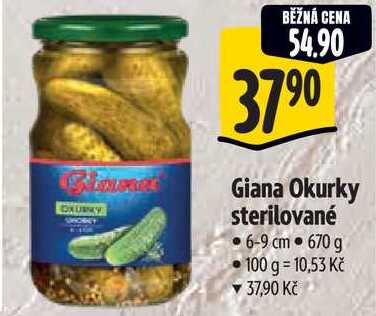 Giana Okurky sterilované, 670 g