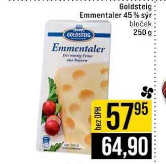 Goldsteig Emmentaler 45% sýr bloček 250 g