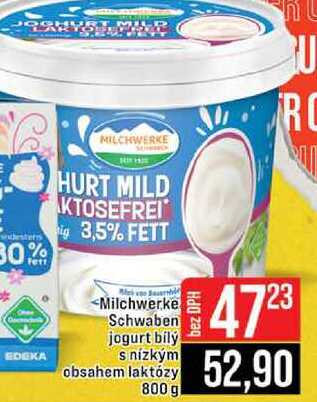 Milchwerke Schwaben jogurt bily s nízkým obsahem laktózy 800g