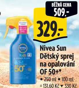 Nivea Sun Dětský sprej na opalování OF 50+, 250 ml