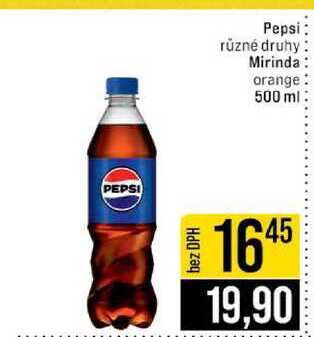 Pepsi různé druhy Mirinda orange 500 ml