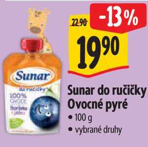 Sunar do ručičky Ovocné pyré, 100 g 