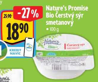 Nature's Promise Bio Čerstvý sýr smetanový, 100 g  