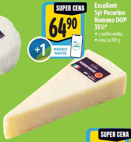 Excellent Sýr Pecorino Romano DOP 35%*, 100 g  