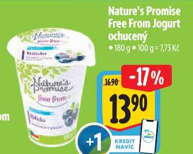Nature's Promise Free From Jogurt ochucený, 180 g