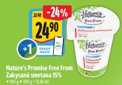 Nature's Promise Free From Zakysaná smetana 15%, 180 g   