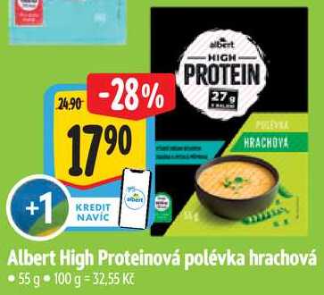 Albert High Proteinová polévka hrachová, 55 g  