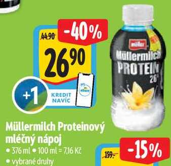 Müllermilch Proteinový mléčný nápoj, 376 ml