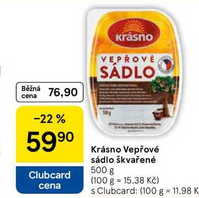 Krásno Vepřové sádlo škvařené, 500 g 