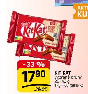 KIT KAT vybrané druhy 29-42 g 