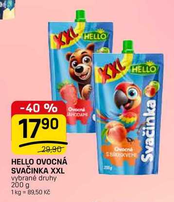 HELLO OVOCNÁ SVAČINKA XXL vybrané druhy 200 g 