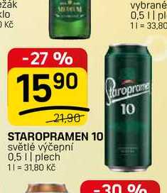 STAROPRAMEN 10 světlé výčepní 0,5 || plech 