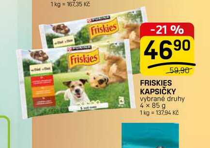 FRISKIES KAPSIČKY vybrané druhy 4 x 85 g 