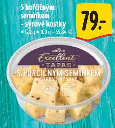 S hořčičným semínkem - sýrové kostky, 120 g 