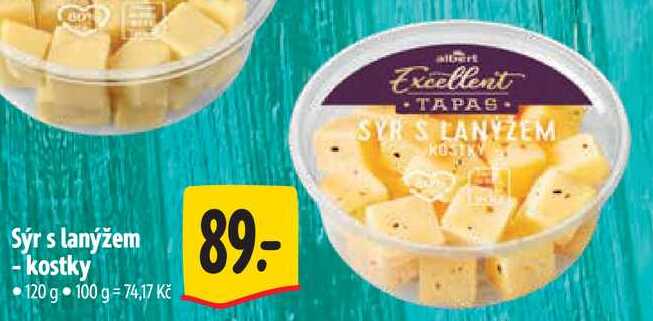 Sýr s lanýžem - kostky, 120 g