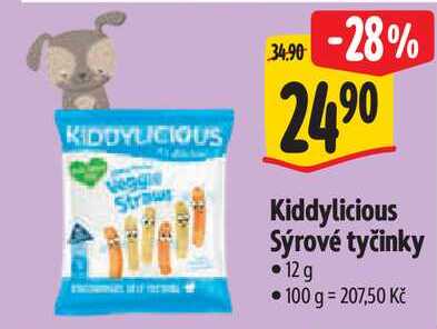 Kiddylicious Sýrové tyčinky, 12 g 