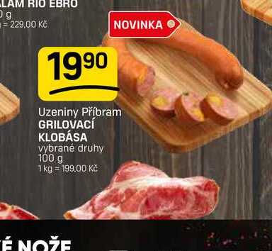 GRILOVACÍ KLOBÁSA vybrané druhy 100 g
