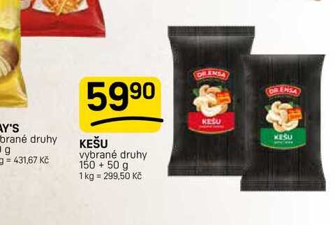 KEŠU vybrané druhy 150 + 50 g 
