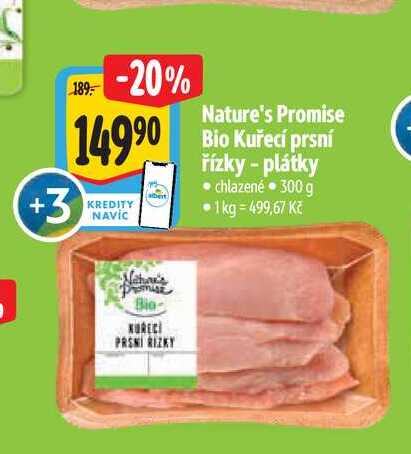 Nature's Promise Bio Kuřecí prsní řízky - plátky 300 g