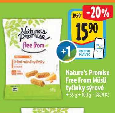   Nature's Promise Free From Müsli tyčinky sýrové 55 g 