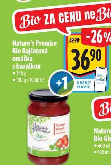  Nature's Promise Bio Rajčatová omáčka s bazalkou 340g  