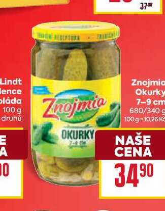 Znojmia Okurky 7-9 cm 680/340g