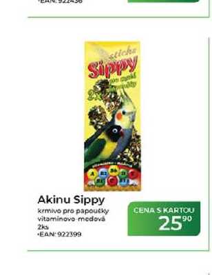 Akinu Sippy krmivo pro papoušky vitaminovo medová 2ks