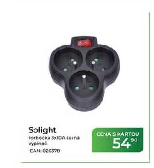 Solight rozbocka 3xIOA černa vypínač