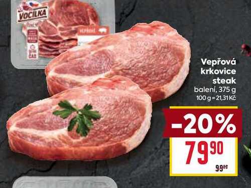 Vepřová krkovice steak balení, 375 g 