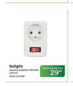 Solight zásuvka průběžná 10A bilá vypínač