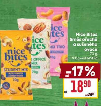 Nice Bites Směs ořechů a sušeného ovoce 70g 