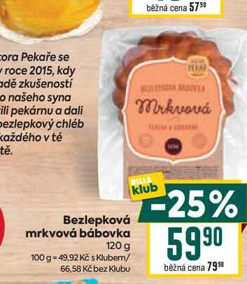 Bezlepková mrkvová bábovka 120g