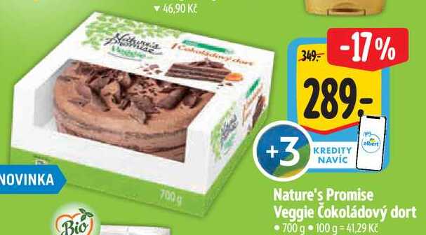 Nature's Promise Veggie Čokoládový dort, 700 g  