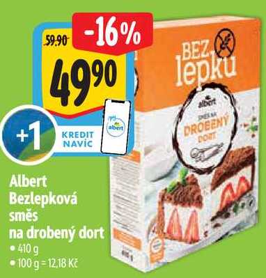 Albert Bezlepková směs na drobený dort, 410 g